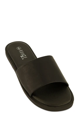 Womens Single Band Slide Sandals,