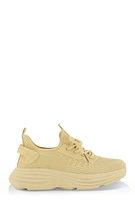 Womens Textured Knit Platform Athletic Sneakers,
