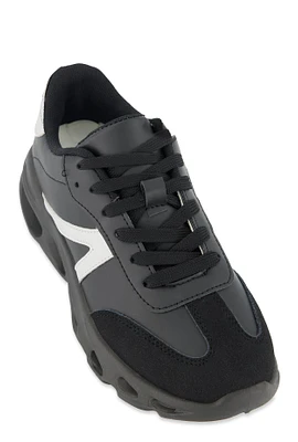 Womens Cut Out Sole Lace Up Sneakers,