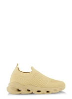 Womens Cut Out Sole Slip On Sneakers, Beige, Size 11