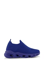 Womens Cut Out Sole Slip On Sneakers, Blue, Size 9