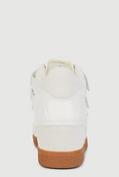 Womens Velcro Strap Wedge Sneakers, White, Size 6.5