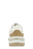 Womens Zipper Detail Chunky Sole Lace Up Sneakers,