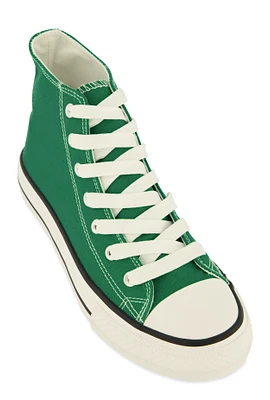 Womens Canvas High Top Lace Up Sneakers,