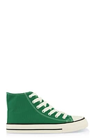 Womens Canvas High Top Lace Up Sneakers, Green,