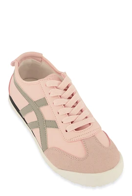 Womens Contrast Trim Low Top Lace Up Sneaker,