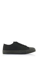 Womens Canvas Cap Toe Low Top Lace Up Sneakers, Black, Size 9