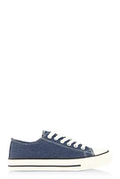 Womens Canvas Cap Toe Low Top Lace Up Sneakers,