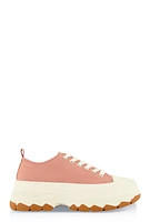Womens Platform Canvas Sneakers, Pink,