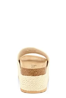 Womens Crochet Band Platform Slide Sandals,