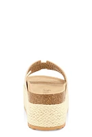 Womens Embellished Band Espadrille Platform Slide Sandals,