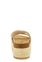 Womens Floral Crochet H Band Platform Footbed Sandals,