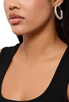 Womens Assorted Stud and Hoop Earrings Set of 6, Silver