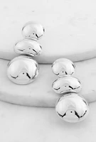 Womens Metallic Bubble Disk Drop Earrings, Silver