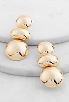 Womens Metallic Bubble Disk Drop Earrings, Gold