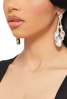 Womens Cubic Zirconia Chandelier Earrings, Silver