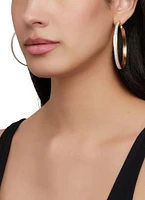 Womens Metallic Hoop and Stud Earrings Set of 6, Gold