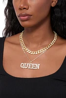 Womens Queen Cubic Zirconia Layered Necklace,