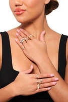 Womens Cubic Zirconia Assorted Rings Set of 9, Gold