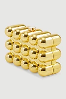 Womens Bubble Metallic Clutch, Gold