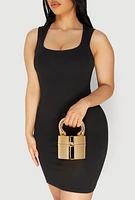 Womens Metallic Cylinder Convertible Crossbody Bag,
