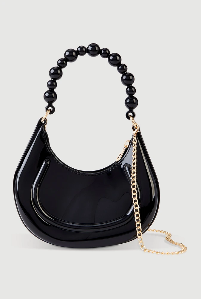 Womens Convertible Jelly Handbag, Black