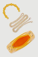 Womens Convertible Jelly Handbag, Yellow