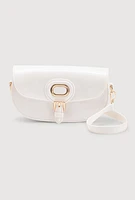 Womens Jelly Flap Buckle Crossbody Bag, White