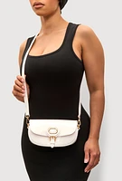 Womens Jelly Flap Buckle Crossbody Bag, White