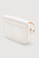 Womens Jelly Flap Buckle Crossbody Bag, White