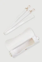 Womens Jelly Flap Buckle Crossbody Bag, White