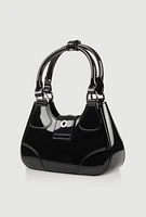 Womens Buckle Strap Jelly Hobo Bag, Black