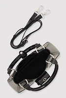 Womens Buckle Strap Jelly Hobo Bag, Black