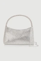 Womens Rhinestone Convertible Purse, Silver