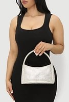 Womens Rhinestone Convertible Purse, Silver