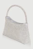 Womens Rhinestone Convertible Purse, Silver