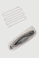 Womens Rhinestone Convertible Purse, Silver