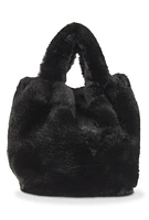 Womens Faux Fur Handbag, Black