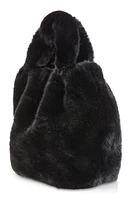 Womens Faux Fur Handbag, Black