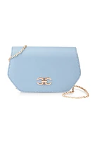 Womens Metallic Detail Convertible Crossbody Bag, Blue