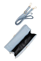 Womens Chevron Quilted Flap Crossbody Handbag, Blue