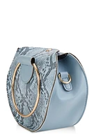 Womens Double Ring Handle Convertible Crossbody Bag, Blue