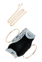 Womens Double Ring Handle Convertible Crossbody Bag, Blue