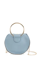 Womens Double Ring Handle Convertible Crossbody Bag, Blue