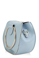 Womens Double Ring Handle Convertible Crossbody Bag, Blue