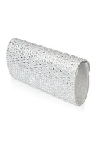 Womens Rhinestone Envelope Convertible Clutch Bag, Silver