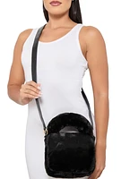 Womens Faux Fur Convertible Crossbody Bag,