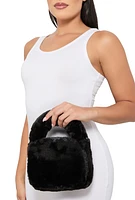 Womens Faux Fur Convertible Crossbody Bag,
