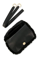 Womens Faux Fur Convertible Crossbody Bag,