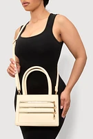 Womens Triple Zipper Detail Convertible Handbag,